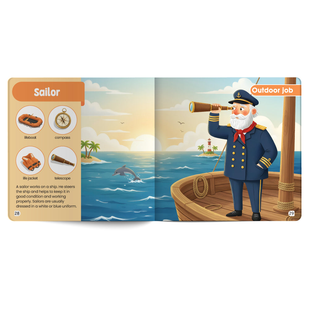 Indoor and Outdoor Jobs– Book for Kids in English