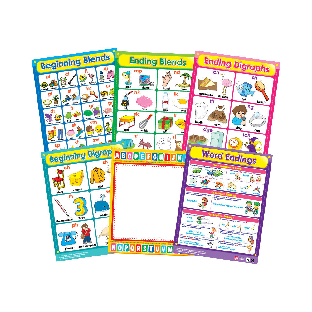 Blends and Digraphs Educational Wall Charts for Kids