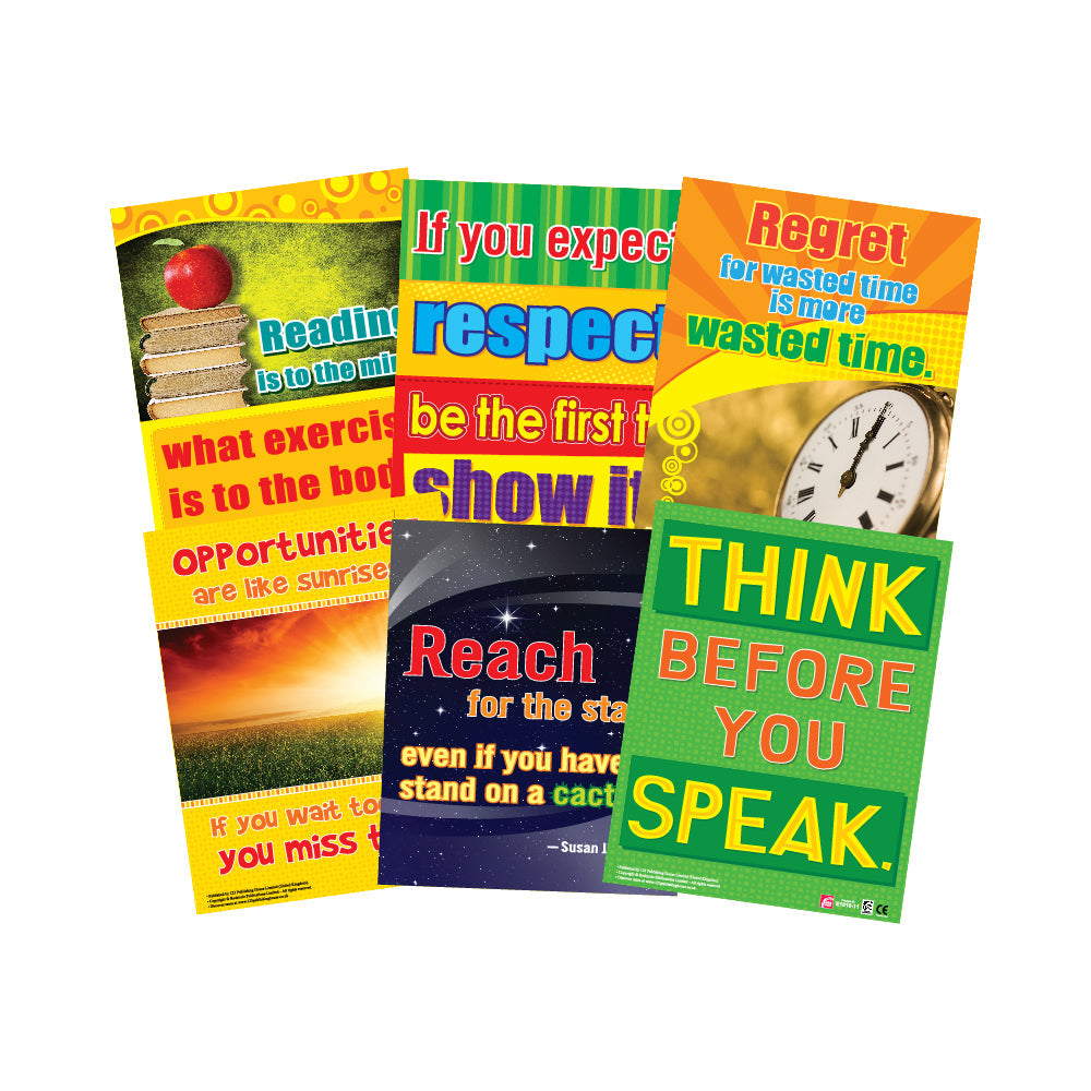 Motivational Charts (6 Wall Charts) - Educational Wall Chart Pack in E