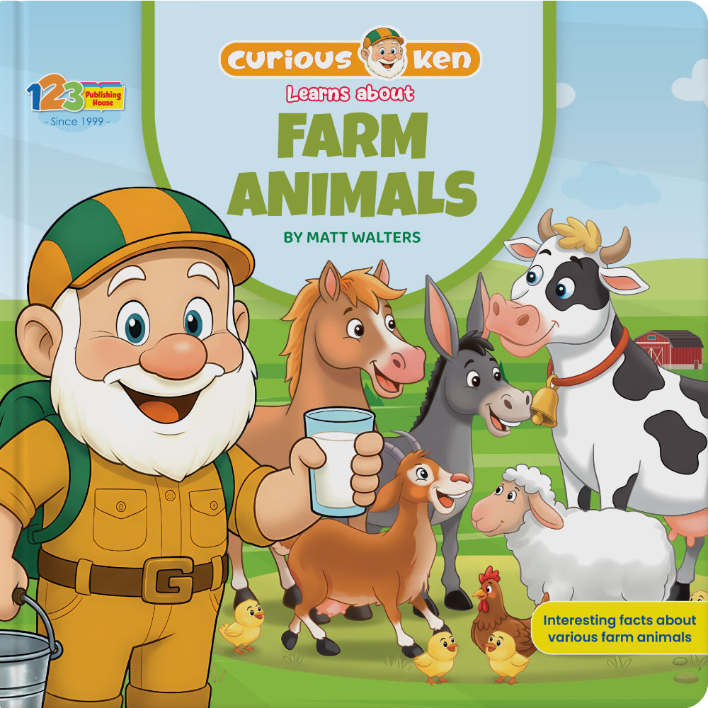 Curious Ken Learns About Farm Animals – Book for Kids in English