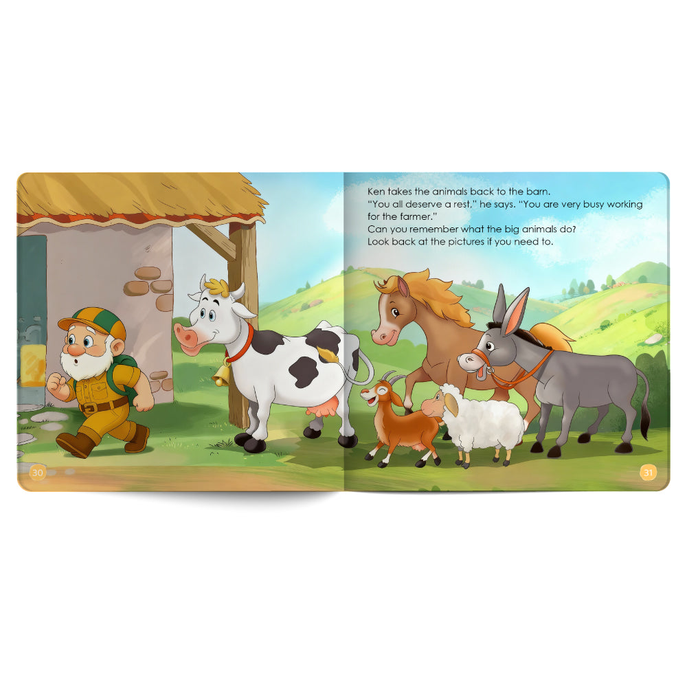 Curious Ken Learns About Farm Animals – Book for Kids in English