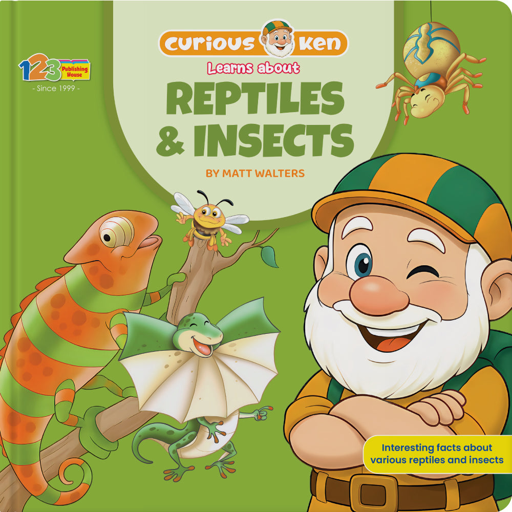 Curious Ken Learns About Reptiles & Insects – Book for Kids in English