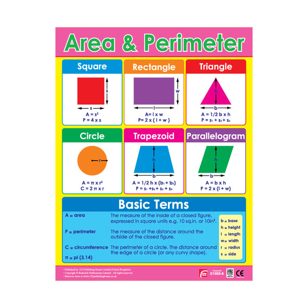 Geometry, Conversions & Comparisons (6 Wall Charts) - Educational Wall