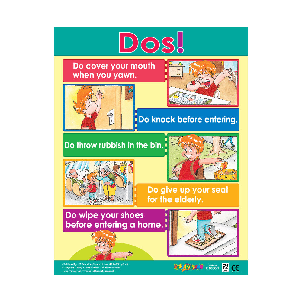 Good Manners (6 Wall Charts) - Educational Wall Chart Pack in English