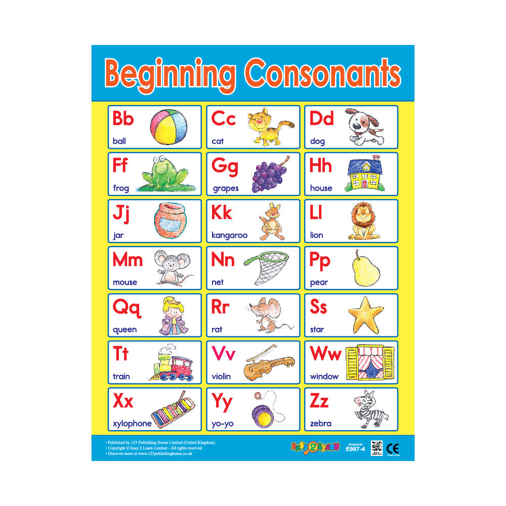 Language Arts (6 Wall Charts) - Educational Wall Chart Pack in English