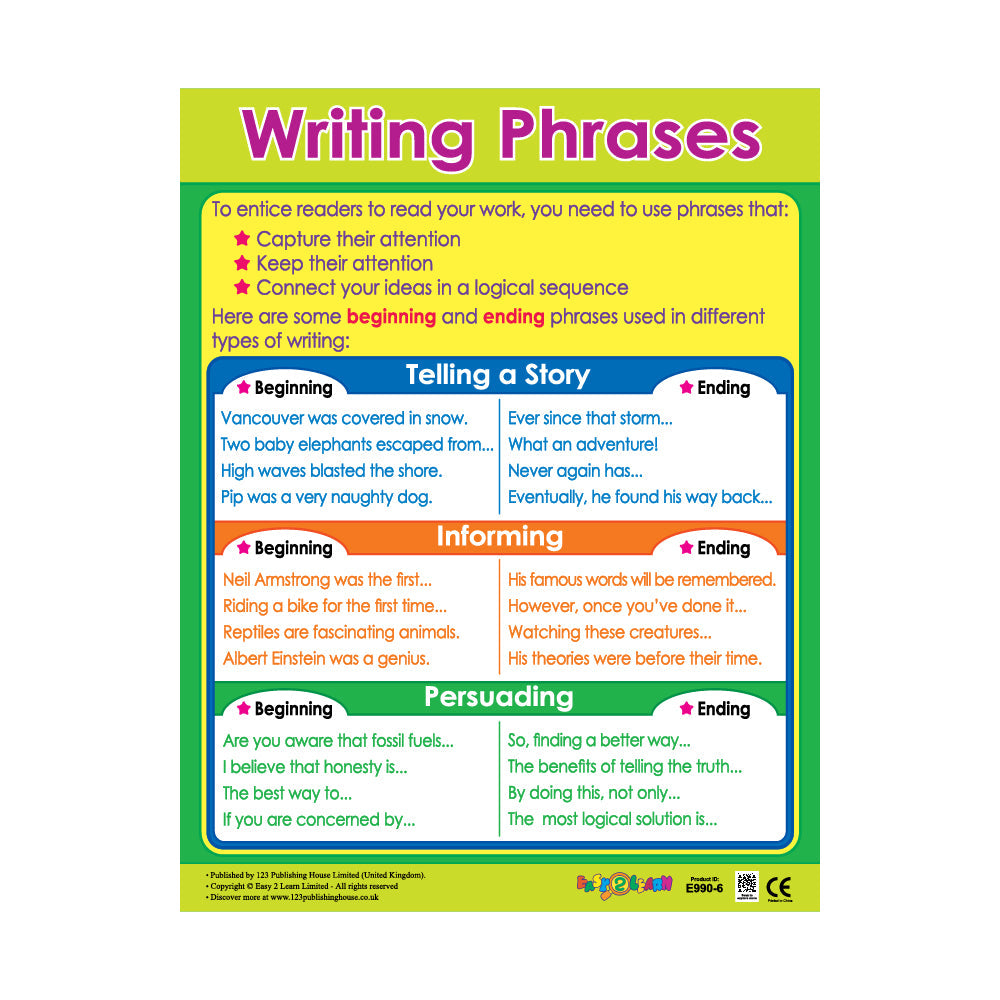 Writing Phrases - Wall Chart in English