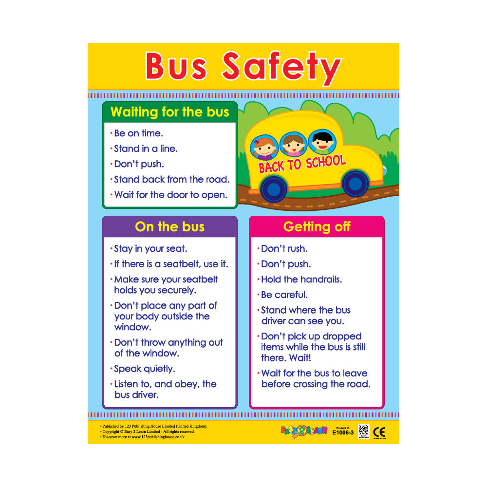 Bus Safety - Wall Chart in English